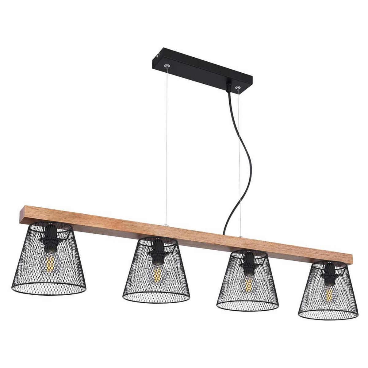 HÄNGELEUCHTE Metall Holzoptik Braun - Braun, Holz (85/15/150cm) - Globo Lighting