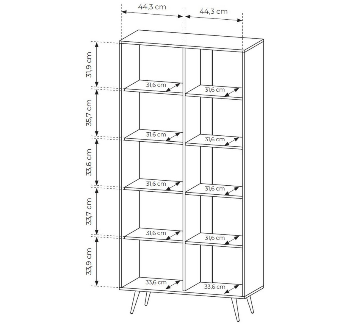 VITRINE Faro, mit Soft-Close und LED - Eichefarben, Holzwerkstoff (94/196/40cm) - Bettso