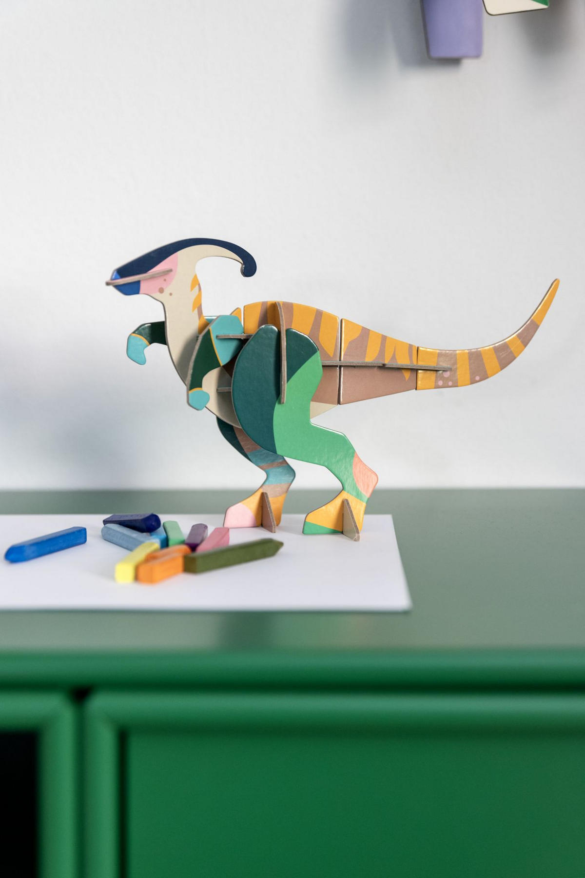 WANDSKULPTUR Bunt 7,5/14,3 cm - Multicolor, Wellpappe (7.5/14.3/22cm) - KUNSTLOFT
