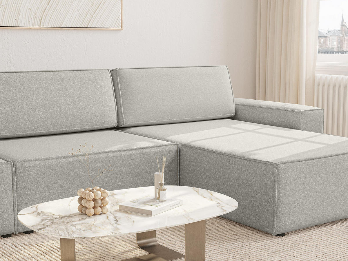 ECKSOFA Lummo Re mit Schlaffunktion, Grau - Grau, Textil (323/185cm) - Fedve
