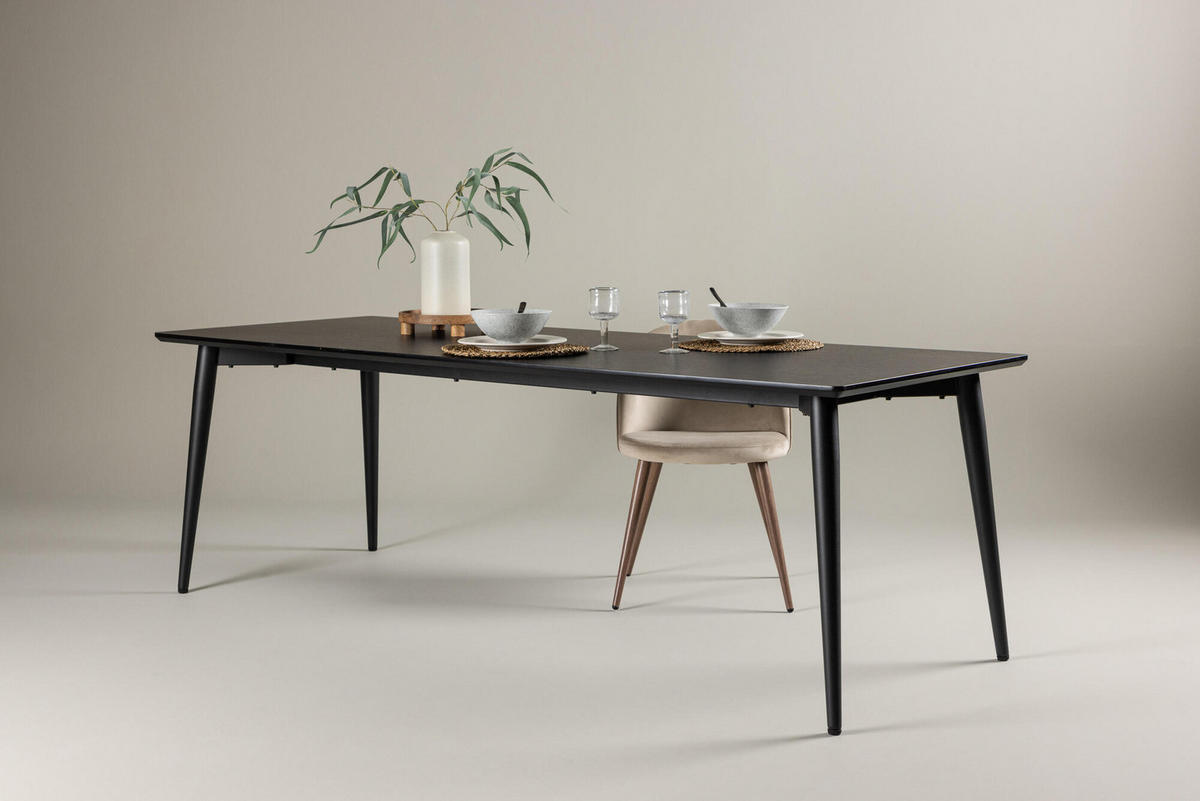 ESSTISCH ELLIS Schwarz 85x230x75 cm - Schwarz, Holzwerkstoff (230/85/75cm) - FURNLUX