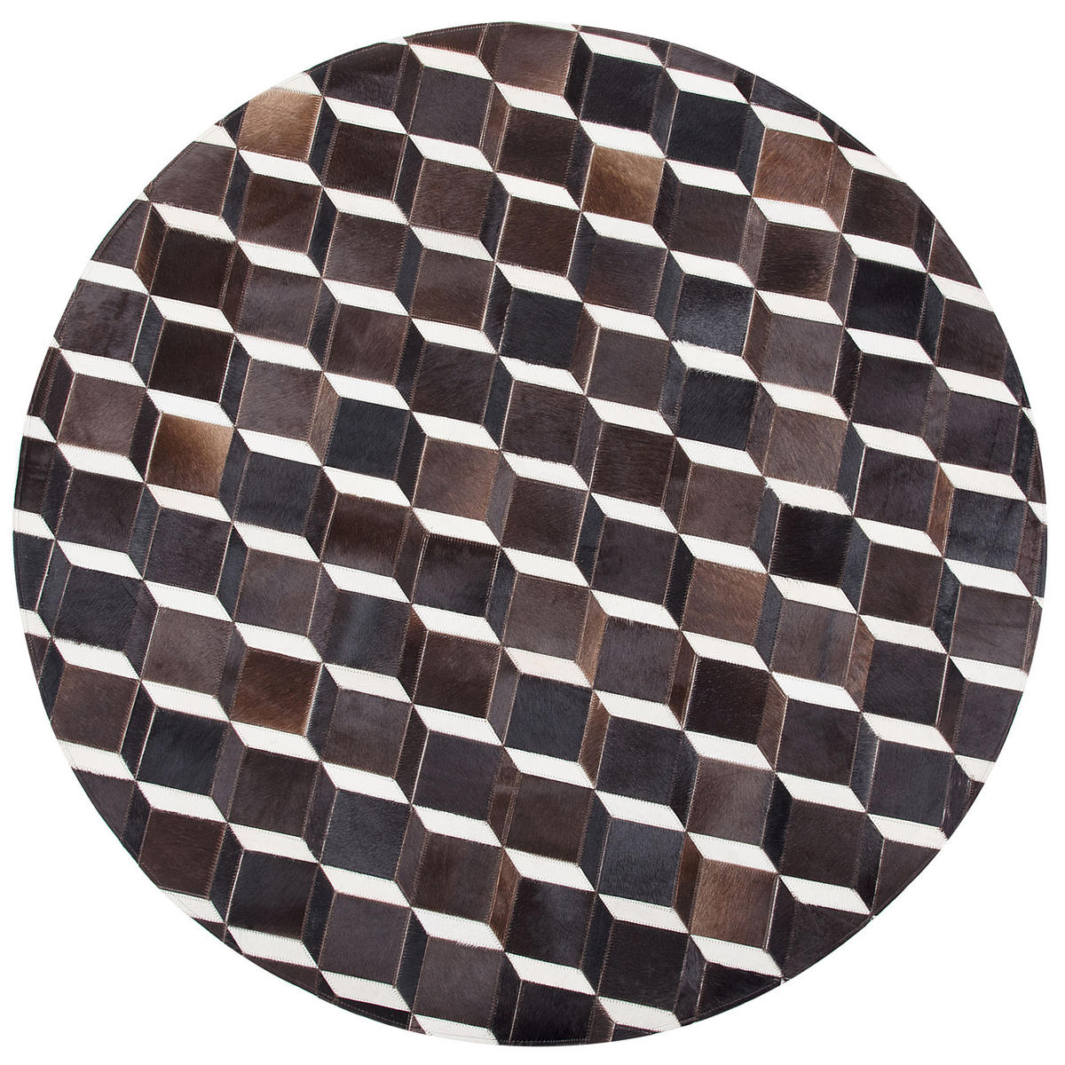 KURZFLOR-TEPPICH Alpkoy 140/140 cm - Braun, Fell (140/140cm) - Beliani