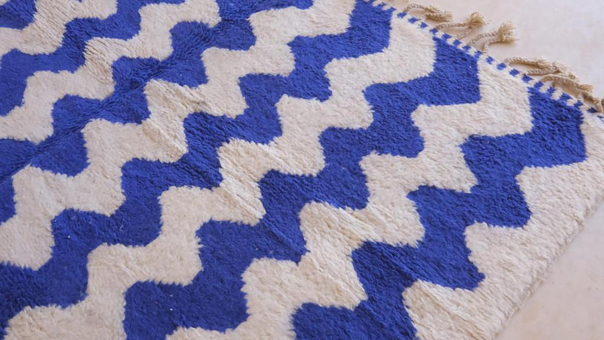 BERBERTEPPICH aus reiner Wolle 203x 294 cm - Blau, Naturmaterialien (203/294cm) - AFK Living