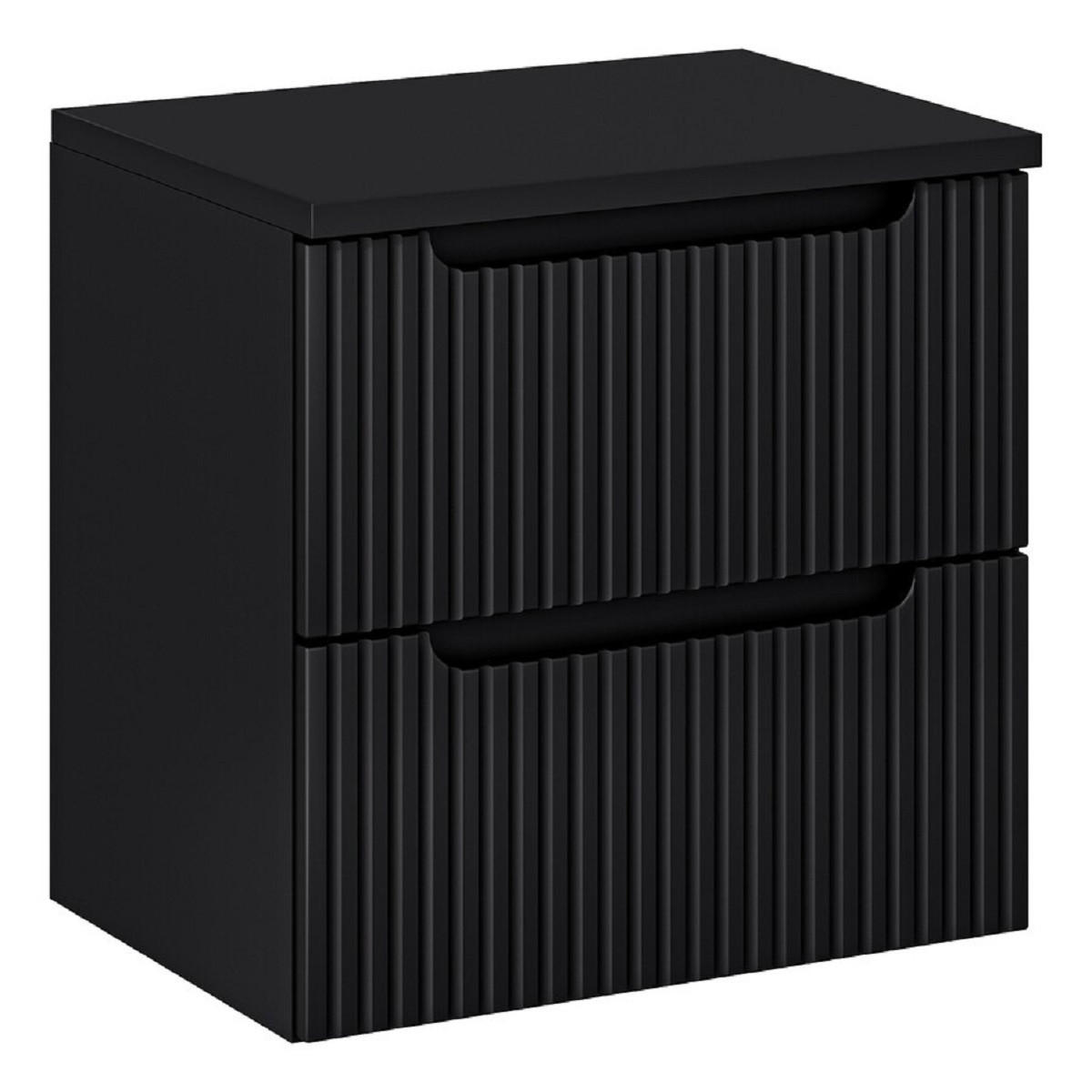 Milaros Markt Waschtischunterschrank Schwarz 60x57x40 cm