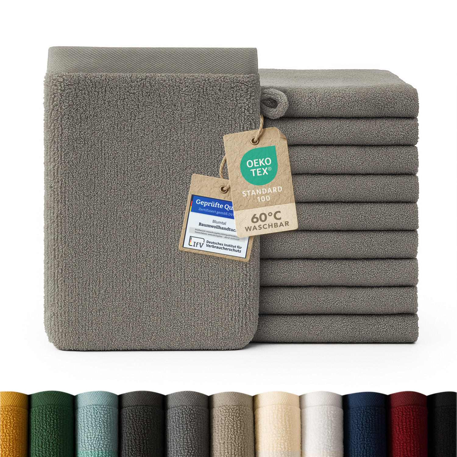 Blumtal ŽÍNKA sada 10 ks, 10x žínka 15/20 cm, šedá