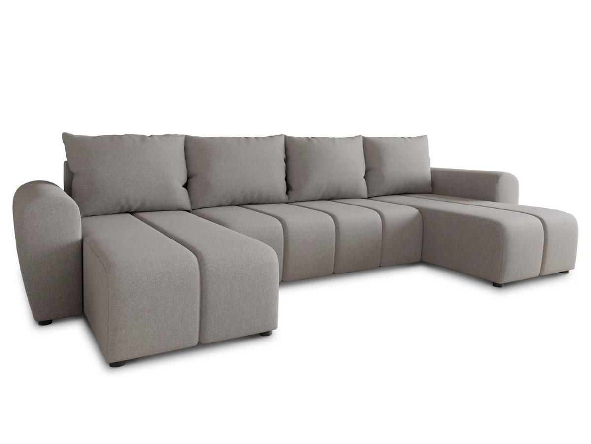 WOHNLANDSCHAFT Cleo U - Grau, Holz/Textil (315/90/147cm) - Sofnet