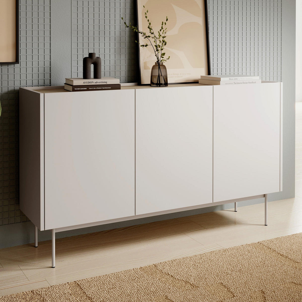 KOMMODE Bema Keramikrot - Rostfarben, Holzwerkstoff (144/83/37cm) - Pillovely