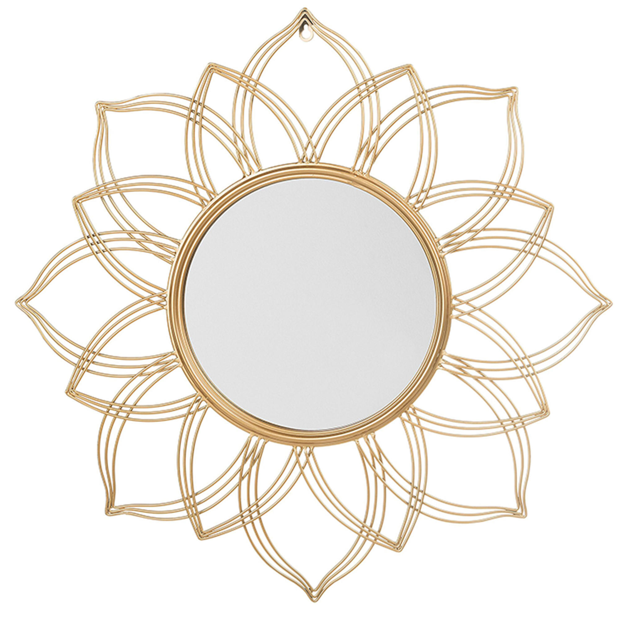 WANDSPIEGEL gold Blütenform 67 cm Milly - Goldfarben, Metall (67/67/4cm) - Beliani