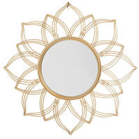 WANDSPIEGEL gold Blütenform 67 cm Milly - Goldfarben, Metall (67/67/4cm) - Beliani