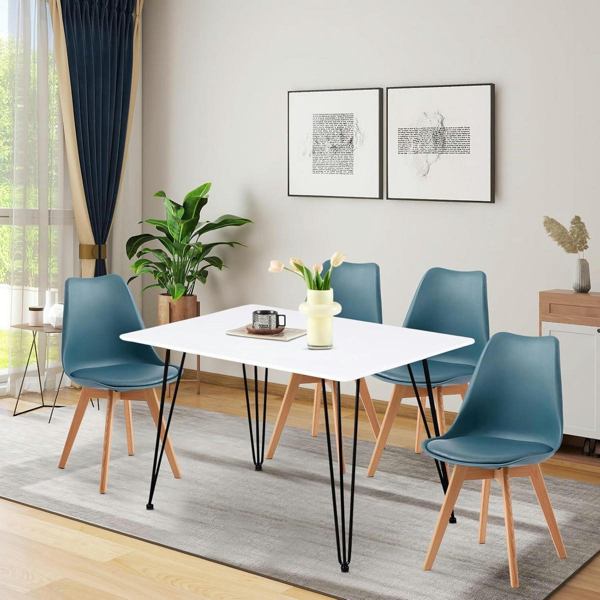 ESSZIMMERSTUHL 4er Set Morandi Dunkelblau - Blau, Kunststoff (41/82/47.5cm)