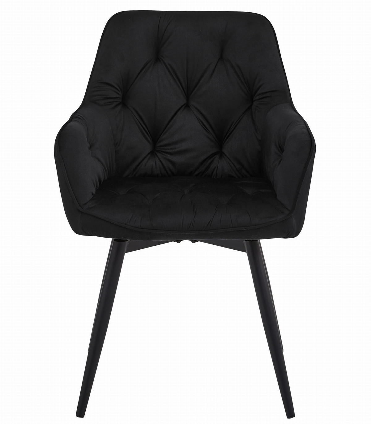 ESSZIMMERSTUHL LUKK360 schwarzer Sitz, schwarze Beine - Schwarz, Textil (56/84/61cm) - Valora