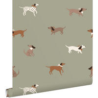 TAPETE Hunde 50 x 900 cm - Grün, Papier (50/0.1cm) - ESTAhome
