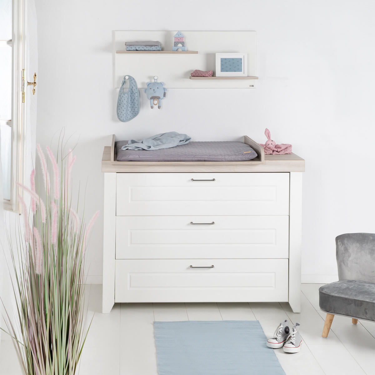 WICKELKOMMODE Felicia - Weiß, Holzwerkstoff/Metall (120/98/75cm) - Roba
