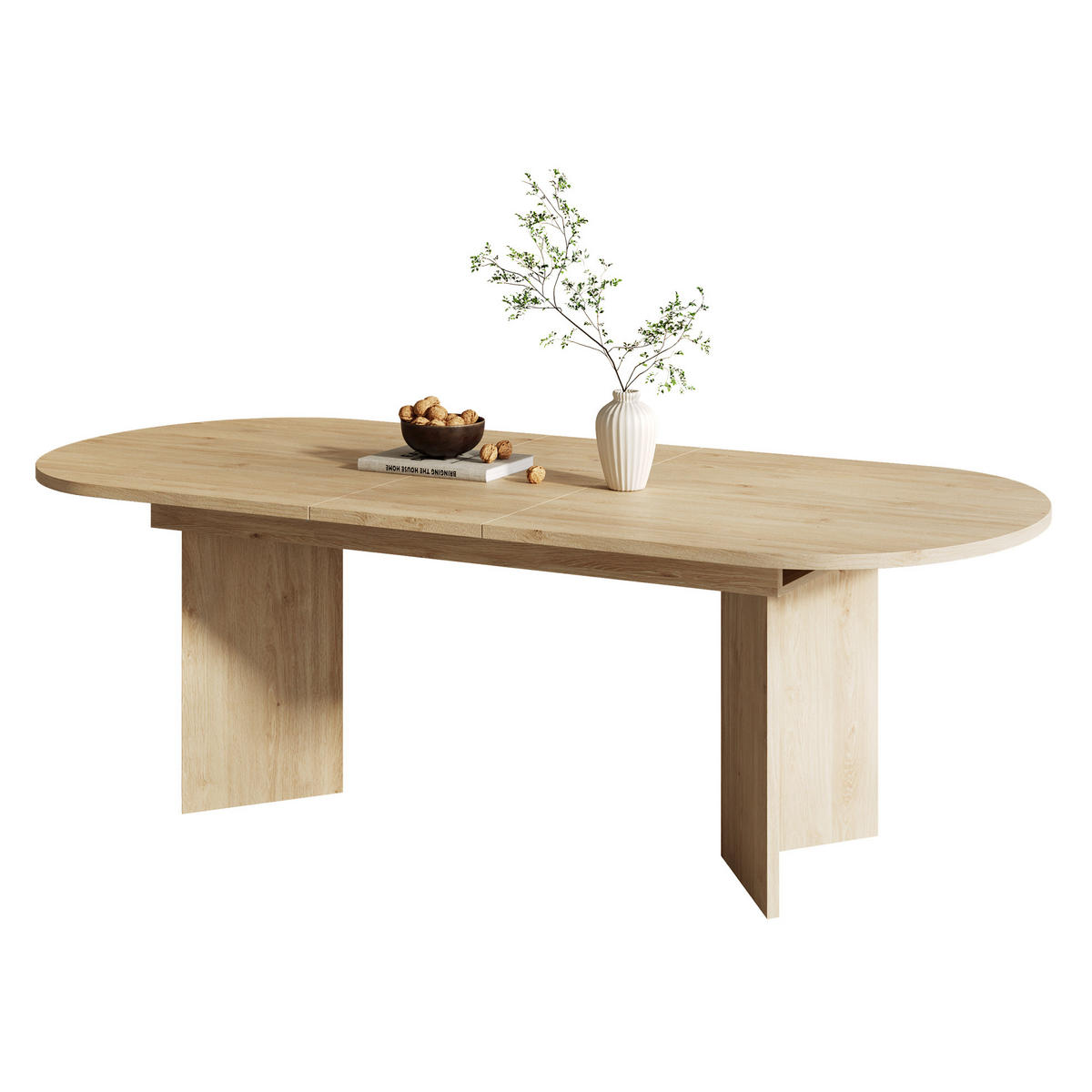 JEDÁLENSKÝ stôl 160/200/90 cm dub, MDF, rozkladací - farba duba, kompozitné drevo (200/90/75cm) - BEAOK