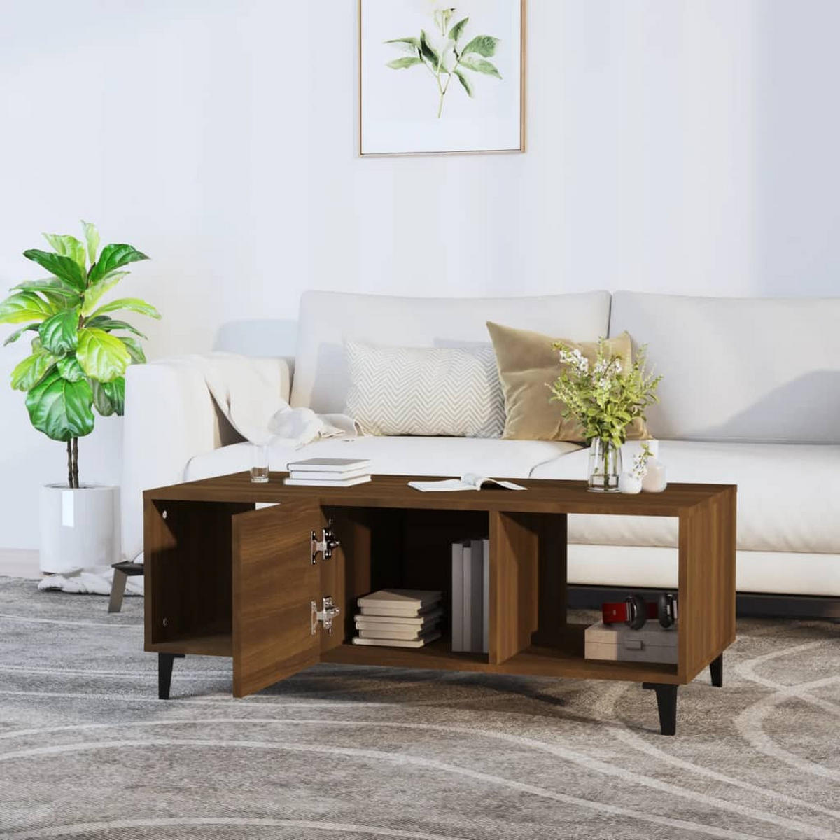COUCHTISCH Braun Eichen-Optik 102x50x40 cm Holzwerkstoff - Braun, Holzwerkstoff (102/50/40cm) - furnicato