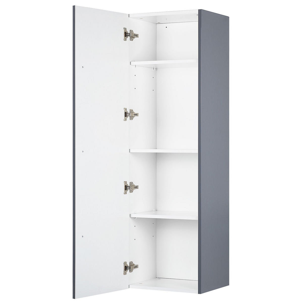 BAD HÄNGESCHRANK grau Mataro - Silberfarben/Grau, Holzwerkstoff (40/132/35cm) - Beliani