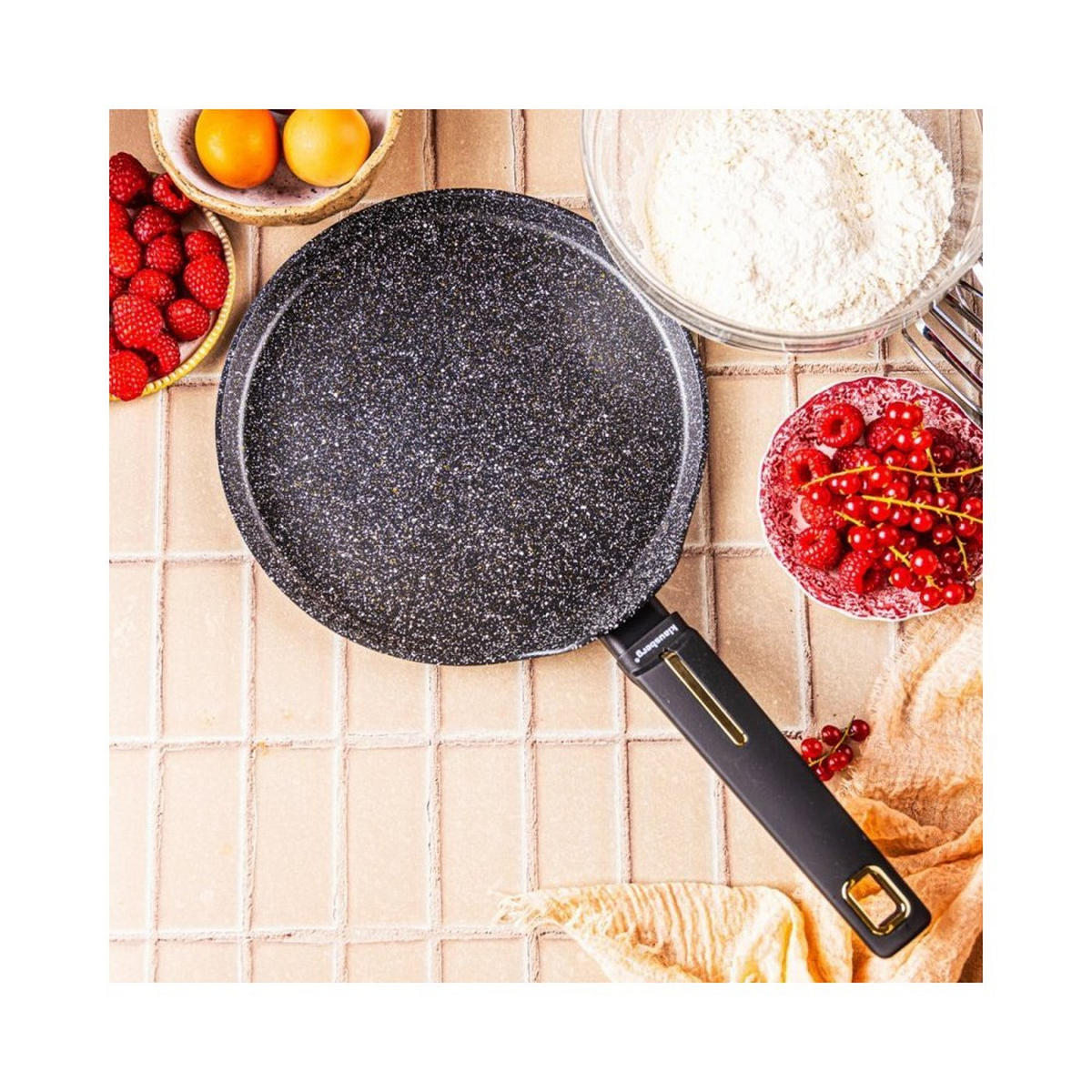 CRÊPEPFANNE Schwarz 24/24/1.7 cm 63859 - Schwarz, Metall (24cm) - Klausberg 