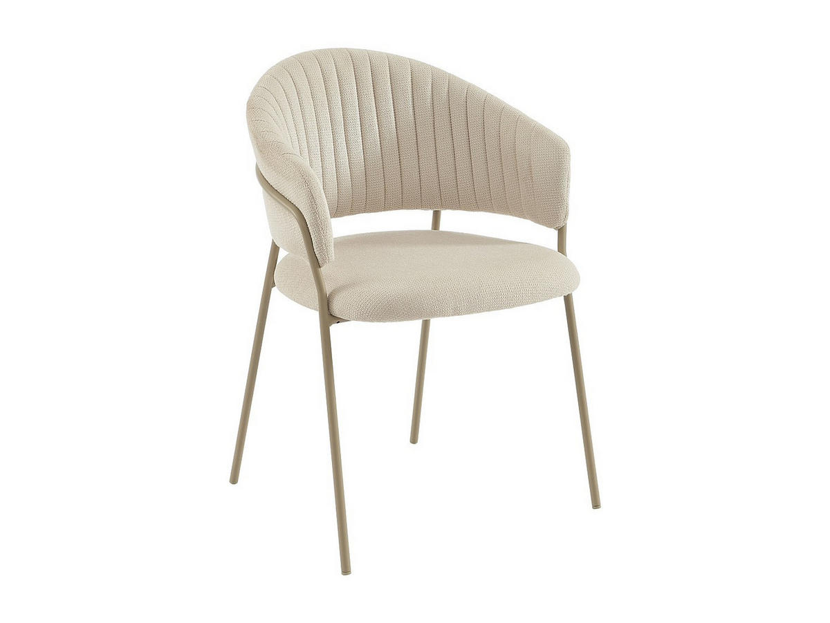 STUHL - 55 cm x 55 cm - Stoff - Beige, Cremefarben - MADOLIA - Beige, Textil (55/81/55cm) - Vente-Unique