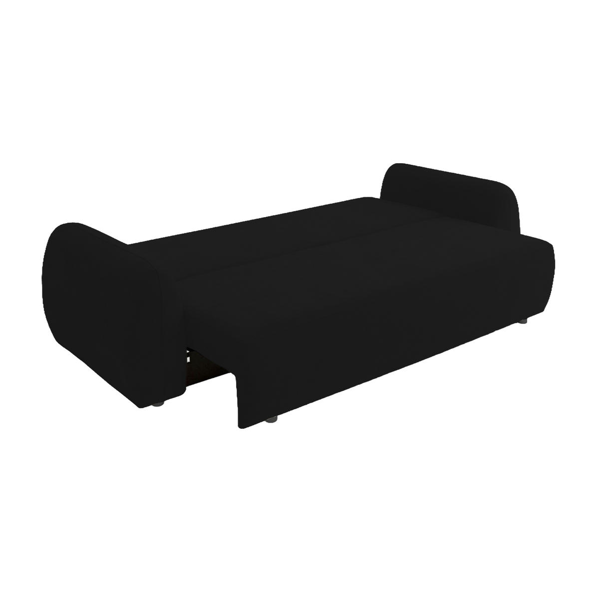 SOFA MUNDUK mit Schlaffunktion, Schwarz - Schwarz, Textil (250/98/100cm) - Fedve