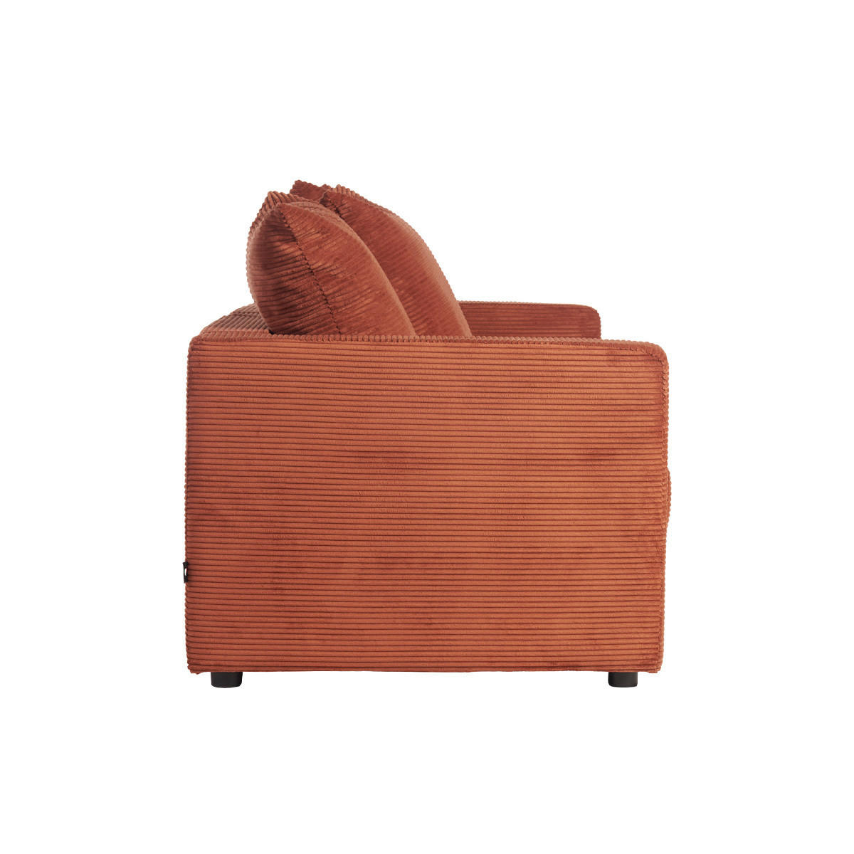 SCHLAFSOFA 3-Sitzer Cord-Samt Terrakotta Matratze 13 cm BACIO - Terracotta, Textil (92/90/190cm) - Miliboo