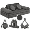 SPIELSOFA Kinder Fantasiewelt 8tlg - Dunkelgrau, Textil (150/55/66cm) - Linodino