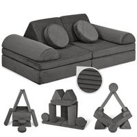 SPIELSOFA Kinder Fantasiewelt 8tlg - Dunkelgrau, Textil (150/55/66cm) - Linodino