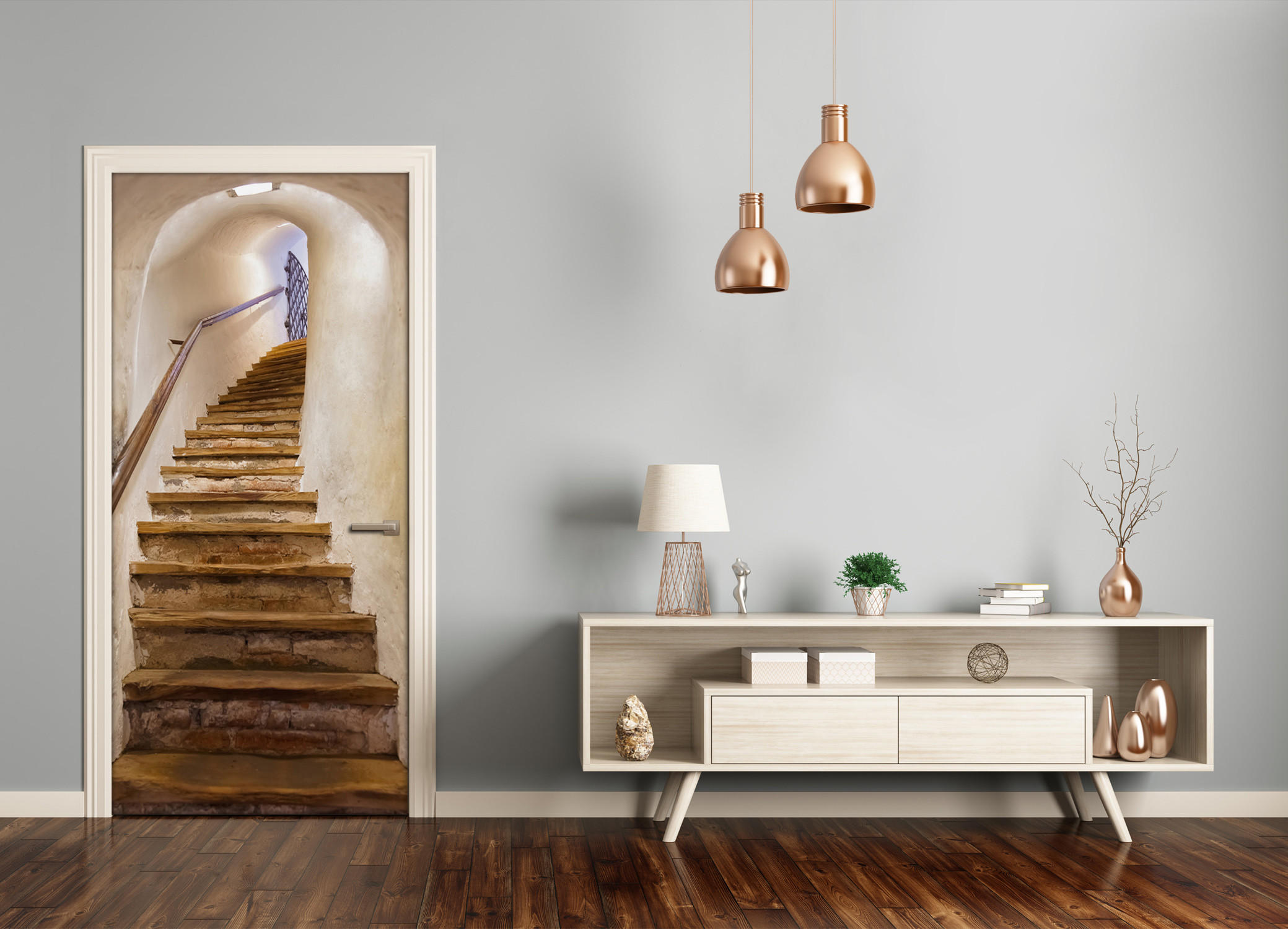 TÜRAUFKLEBER 95x205 cm Dekorativ für Türen - Braun, Kunststoff (95/205/0.01cm) - TULUP