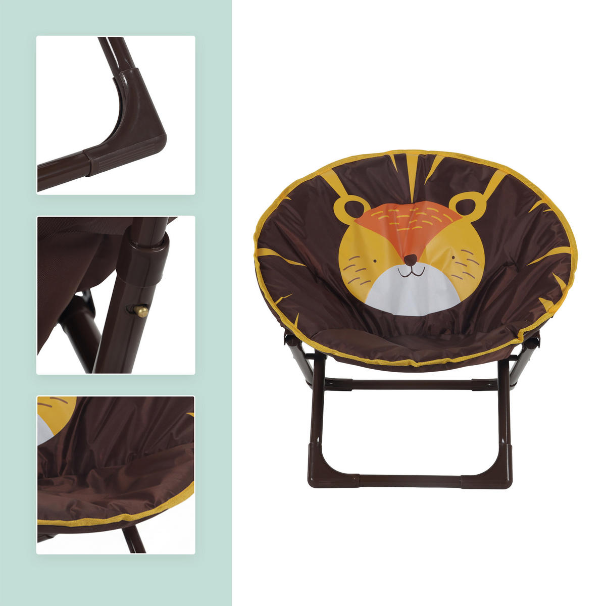 MOONCHAIR - temno rjava, kovina/umetna masa (50/47/48cm) - Relaxdays