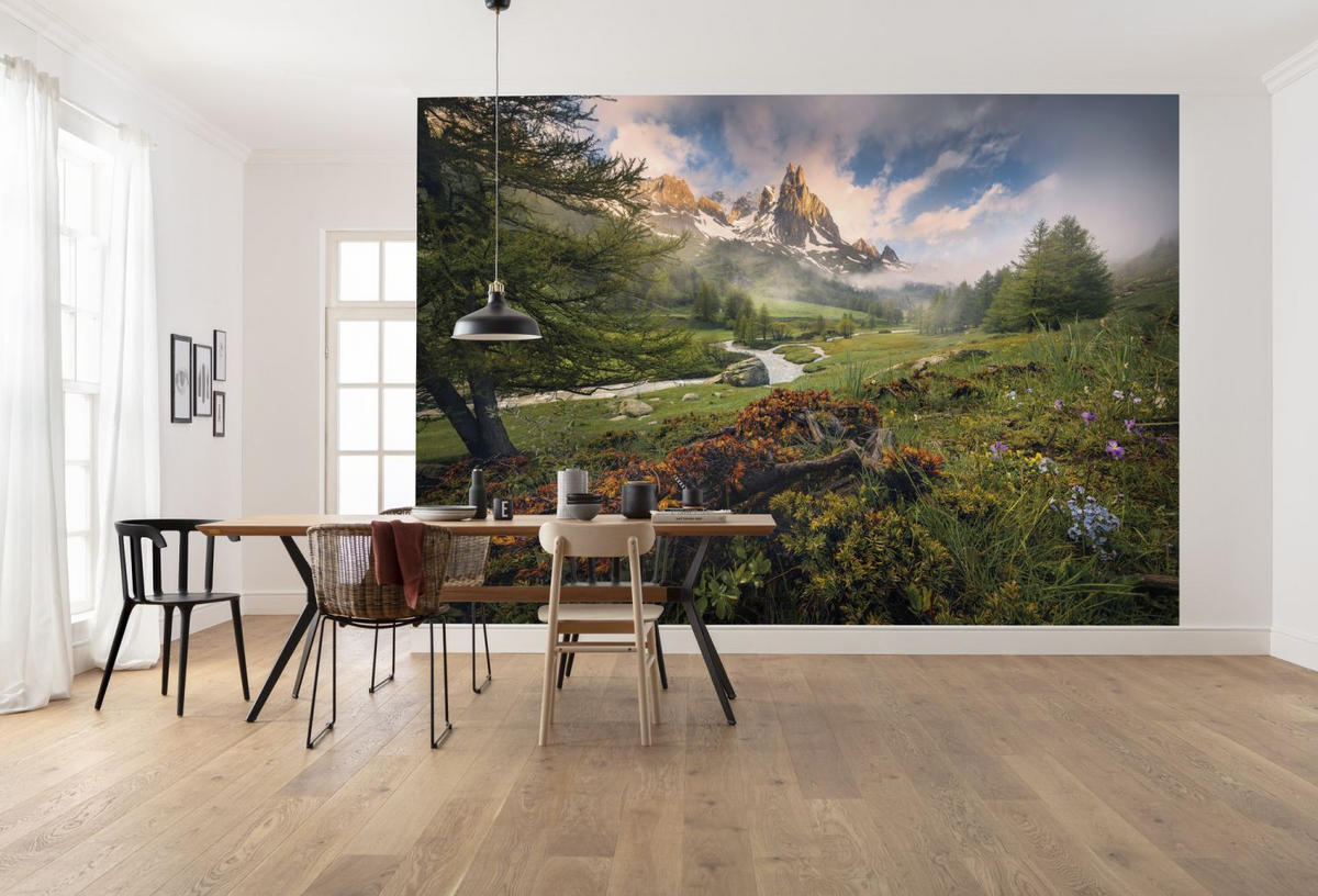 FOTOTAPETE Berglandschaft 400 x 280 cm - Grün, Papier (400/280cm) - Sanders & Sanders