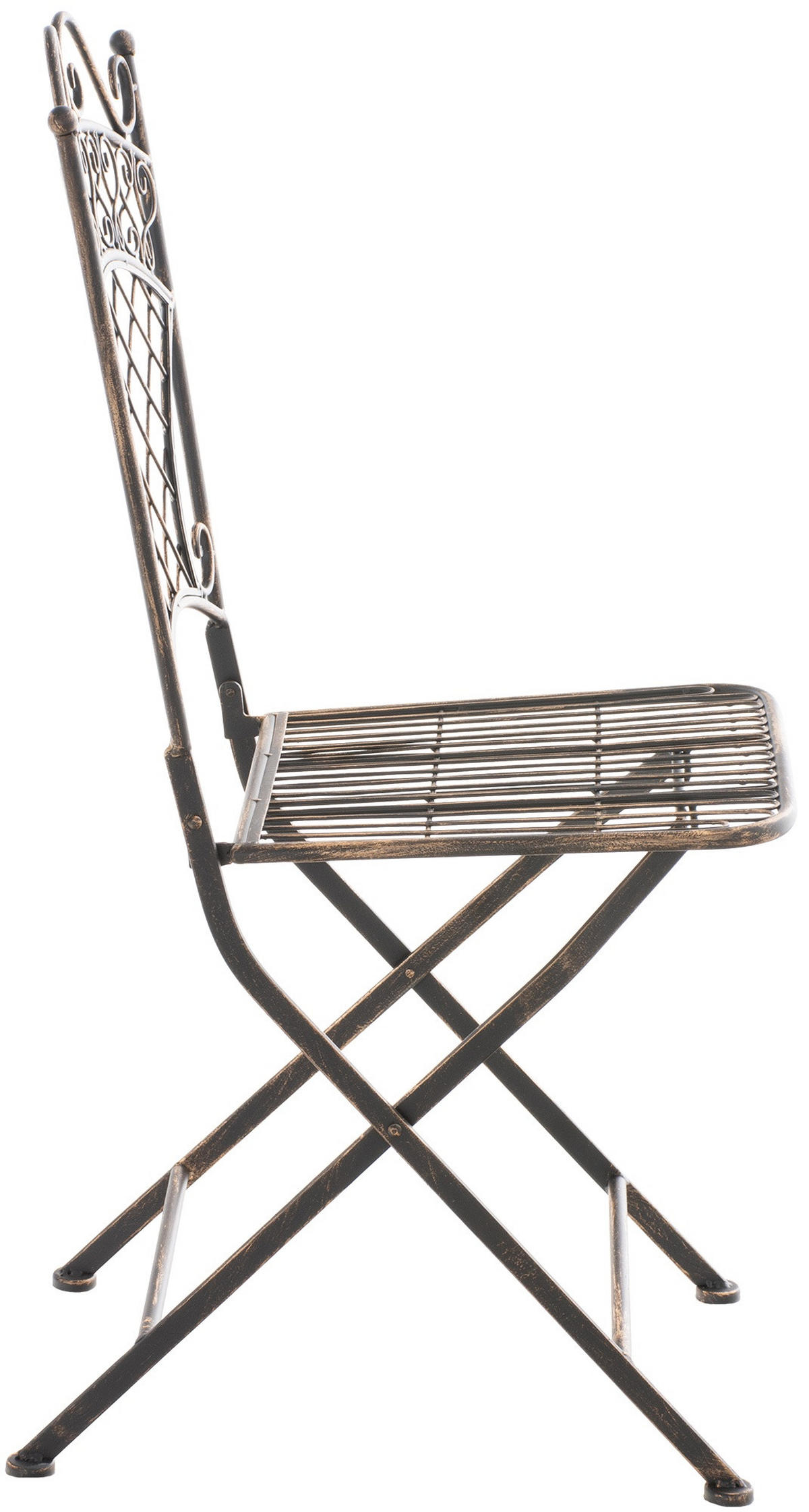 GARTENKLAPPSTUHL Metall Bronze - Bronzefarben, Metall (42/94/40cm) - CLP