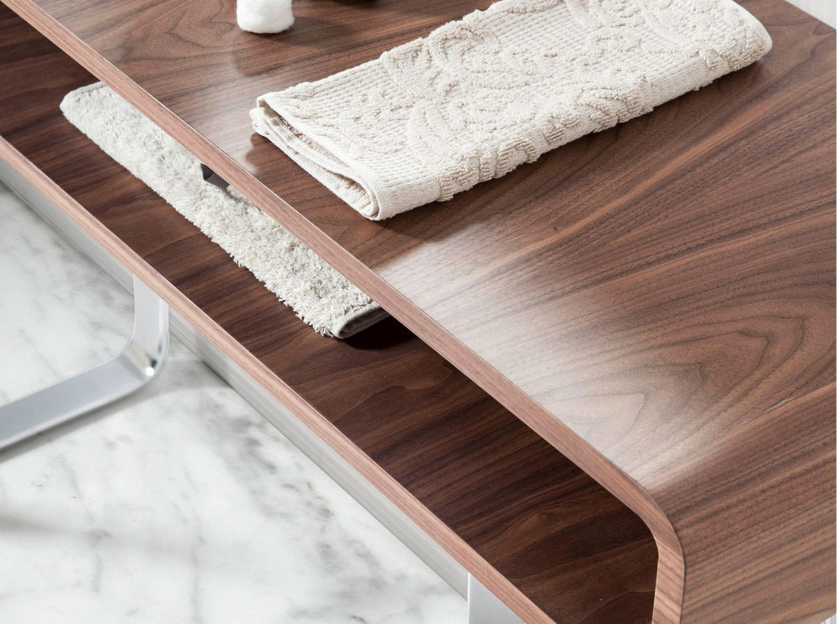 KONSOLENTISCH Rechteckiger aus Nussbaum und verchromtem Stahl 120/39/75 cm - Chromfarben/Edelstahlfarben, Holz/Holzwerkstoff (39/120/75cm) - ANGEL CERDA