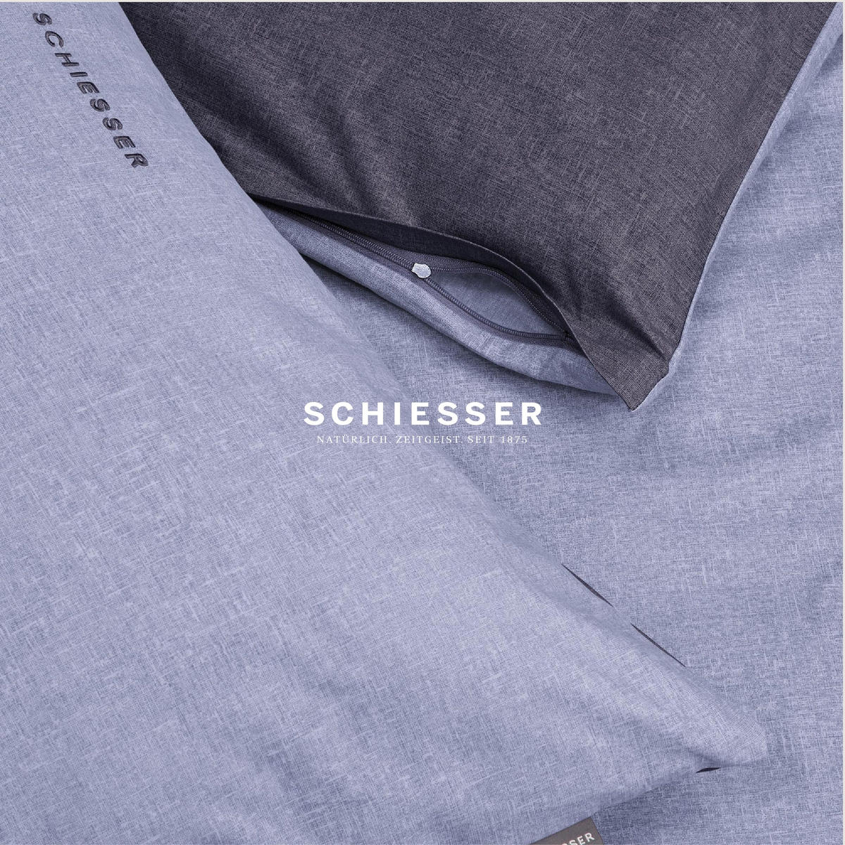 KISSENHÜLLENSET Doubleface - Renforcé - 2-teilig - 40 x 80 cm - Blau - Blau, Textil (40/80cm) - SCHIESSER