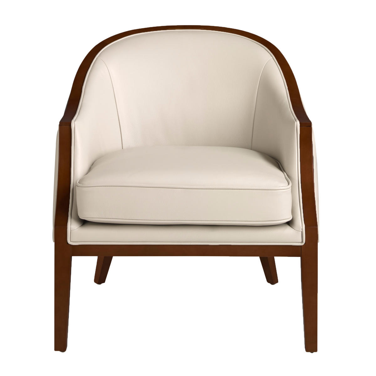 SESSEL Ledersessel Sand 74/81/84 cm - Sandfarben/Walnussfarben, Leder (74/84/81cm) - ANGEL CERDA