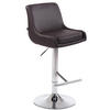 BARHOCKER Lederlook braun - Chromfarben/Braun, Textil/Metall (43/90/50cm) - CLP