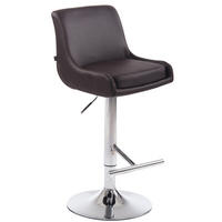 BARHOCKER Lederlook braun - Chromfarben/Braun, Textil/Metall (43/90/50cm) - CLP