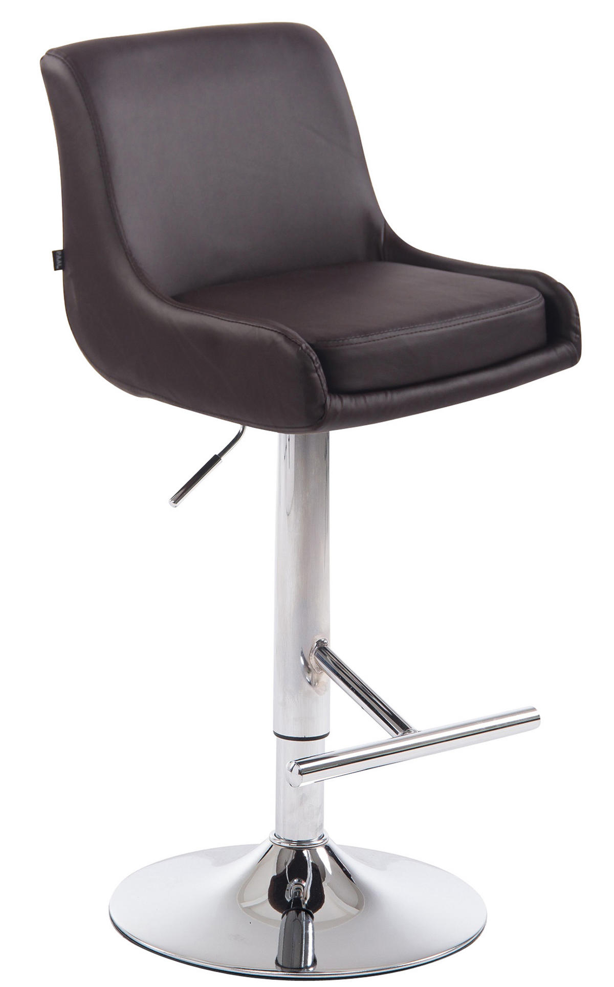 BARHOCKER Lederlook braun - Chromfarben/Braun, Textil/Metall (43/90/50cm) - CLP