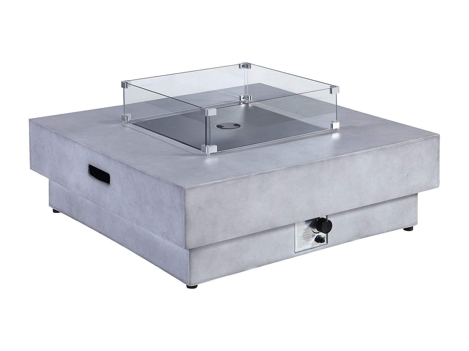 FEUERSCHALE - 106.6cm x 106.6cm - Kunststein - hellgrau - SEROZA - Hellgrau, Stein (106.6/52.4/106.6cm) - Vente-Unique