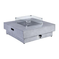 FEUERSCHALE - 106.6cm x 106.6cm - Kunststein - hellgrau - SEROZA - Hellgrau, Stein (106.6/52.4/106.6cm) - Vente-Unique