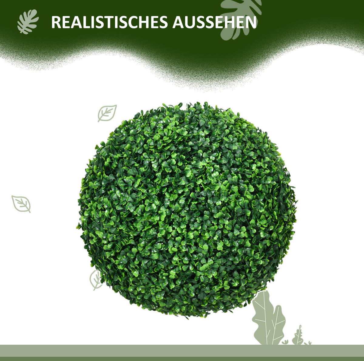 KUNSTPFLANZEN 40/40/40 cm grün aus Kunststoff mit UV-Schutz, 2er-Set - Grün, Kunststoff (40cm) - OKWISH