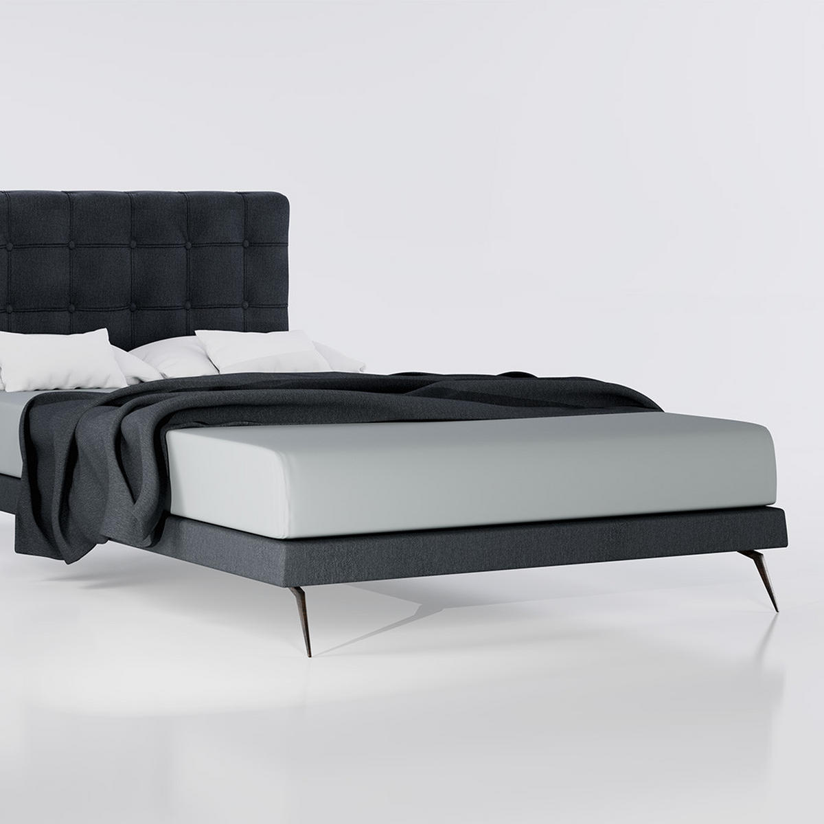 BAUMWOLLBETTLAKEN mit Gummizug - Grau, Textil (200/200cm) - Mr Mattress