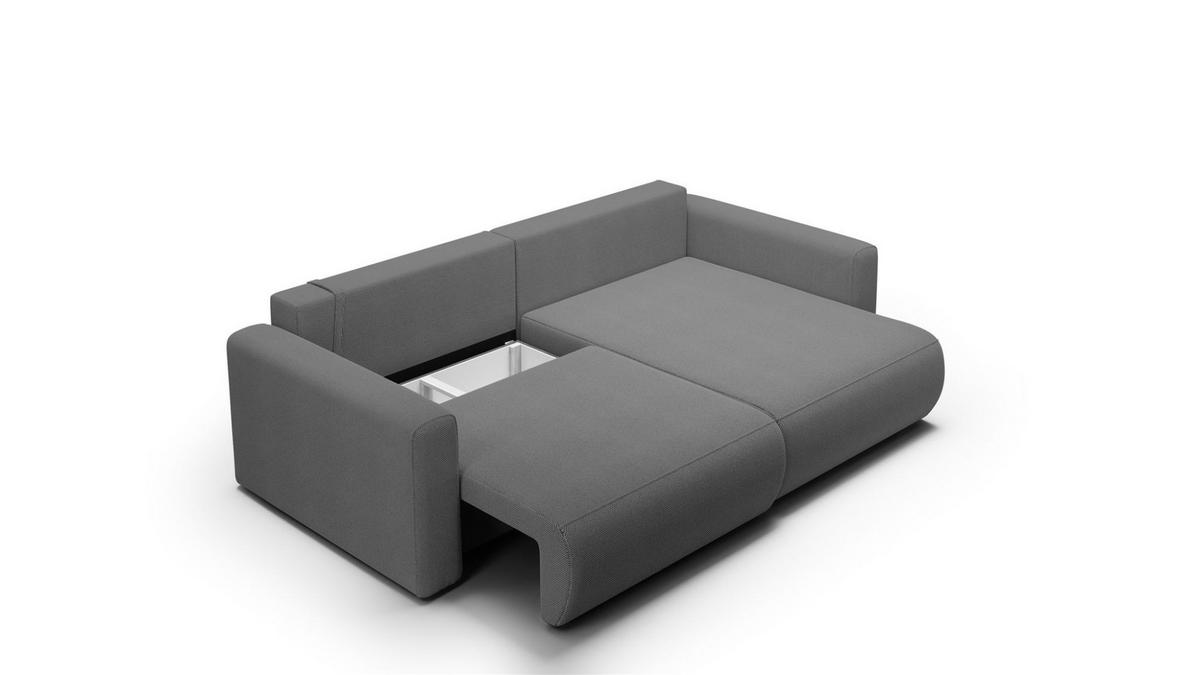 ECKSOFA Chaira Mit Schlaffunktion - Dunkelgrau, Holzwerkstoff/Textil (240/149cm) - Fun Möbel