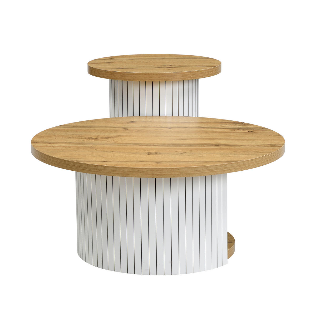 COUCHTISCH DE-067 Rondo 2-tlg. Oak-coloured - Eichefarben, Holzwerkstoff (75/75/35cm) - ComfortXL