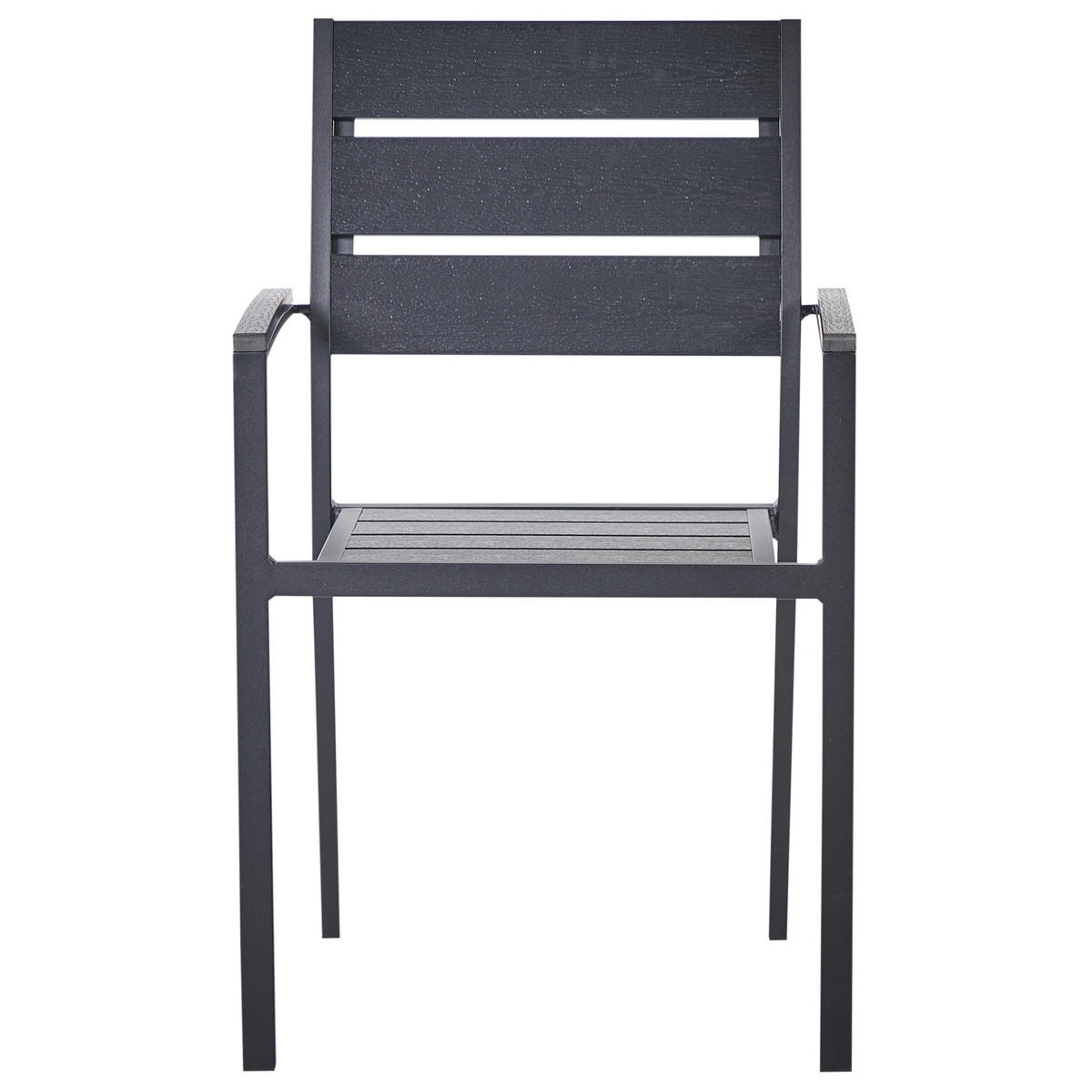 GARTENMÖBEL SET 6-Sitzer Aluminium schwarz Vernio - Schwarz, Kunststoff - Beliani