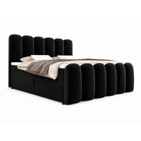 BOXBETT CUDDLE 120x200 cm in Schwarz, Bettkasten, Topper, Velvet-Stoff - Schwarz, Holz/Textil (120/200cm) - EMLAR Home