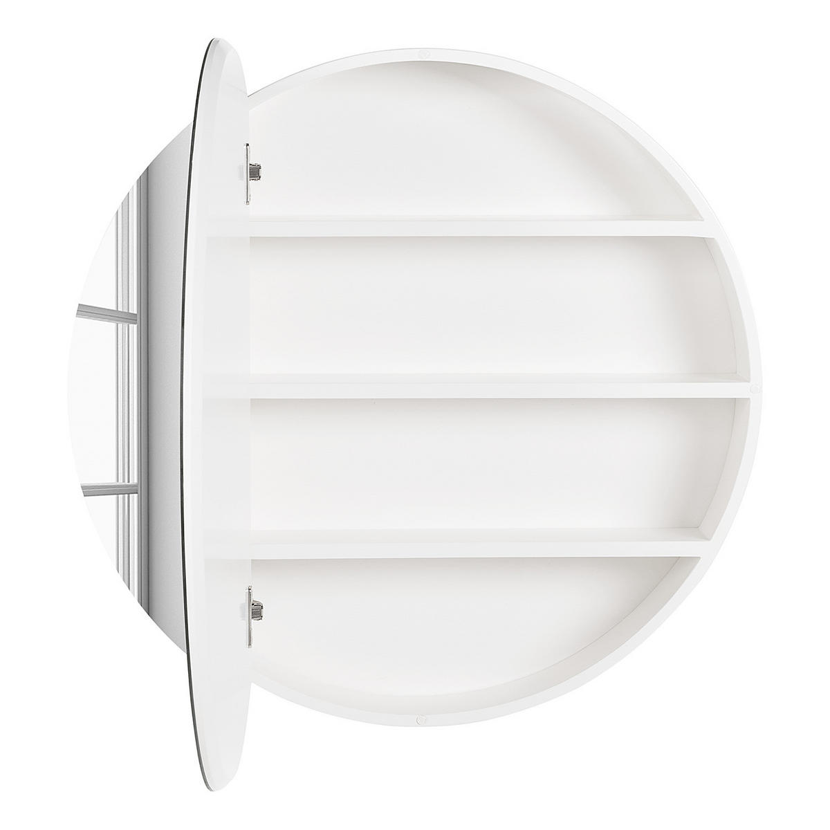 SPIEGELSCHRANK - rund - Weiß, Holzwerkstoff (72/72/16cm) - home24