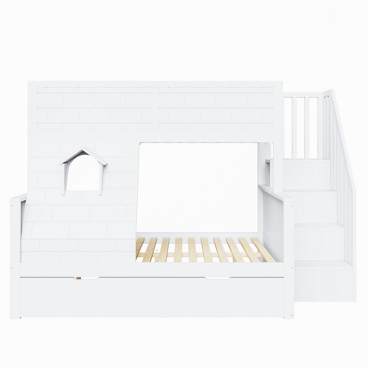 ETAGENBETT Massivholz Weiß - Weiß, Holz (90/200cm) - ComfortXL