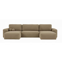 ECKSOFA Dunkelbeige U ILO Mit Bettkasten Und Schlaffunktion - Beige, Textil (374/177cm) - Sepro Meble