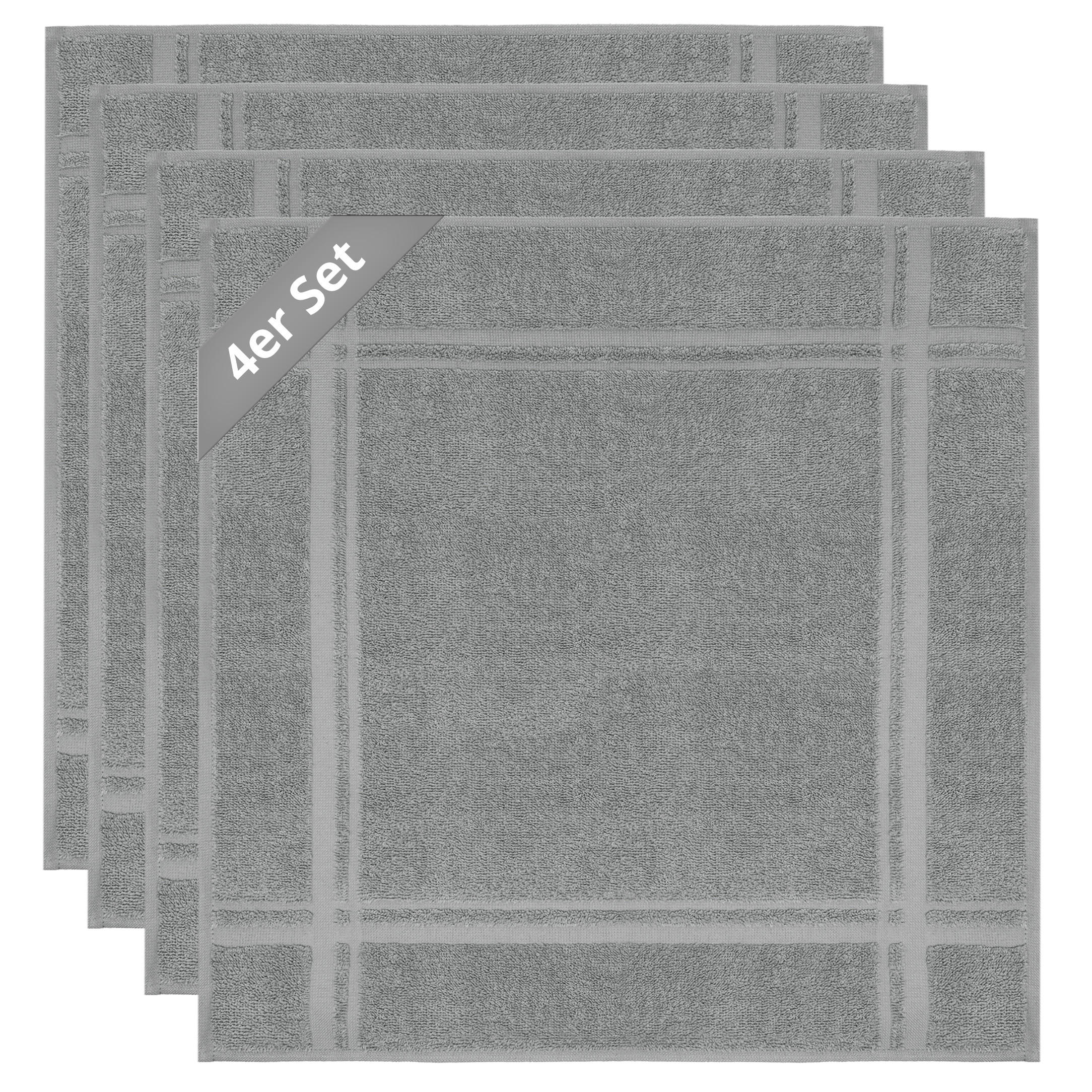 FROTTEE Küchenhandtücher 50x50 cm, 4er Set, Stein Grau - Grau, Textil (50/50cm) - Lashuma