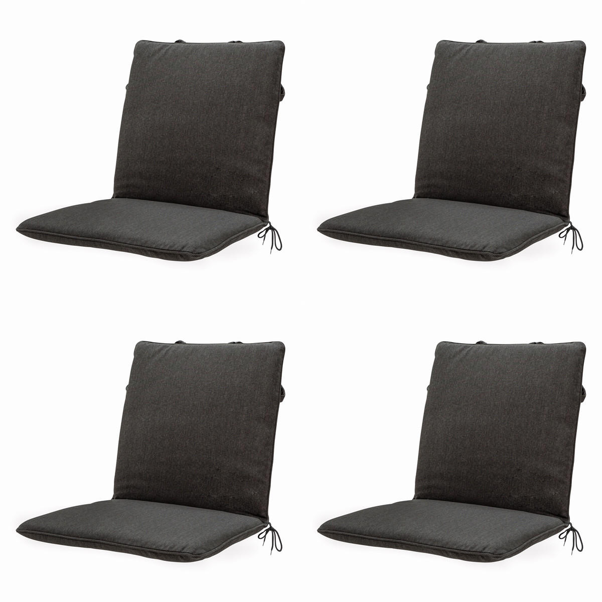 GARTENSTUHLKISSEN Canvas 97/49 cm 4er-Set - Grau, Textil (49/6/97cm) - Madison