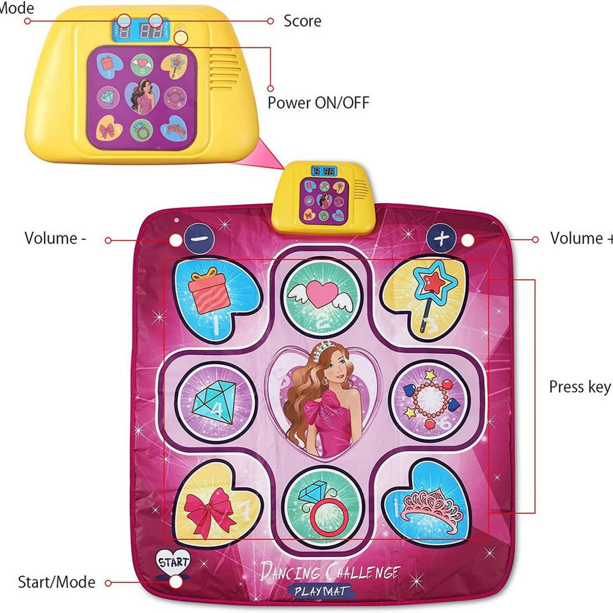 SPIELMATTE, 90 × 90 cm - Multicolor, Kunststoff (90/5/90cm) - Weltevree